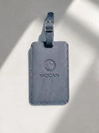 MOCAN grey leather luggage tag