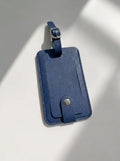 MOCAN navy blue leather luggage tag