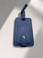 MOCAN navy blue leather luggage tag