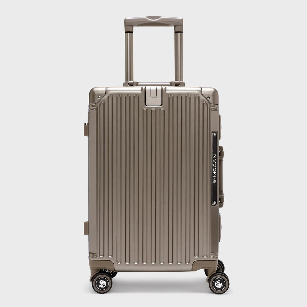 Mocan Luxe Champagne Gold hardshell cabin trolley