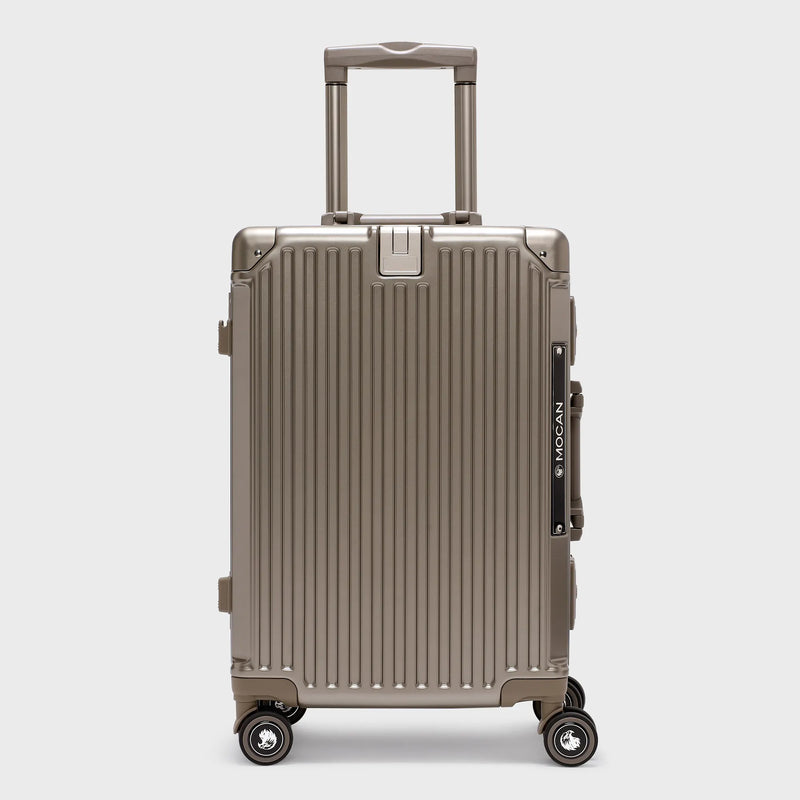 Mocan Luxe Champagne Gold hardshell cabin trolley